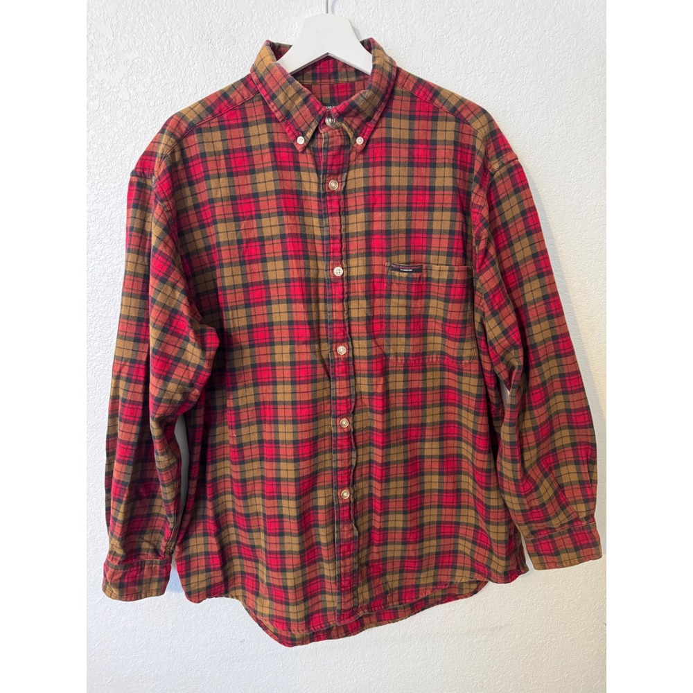 Polo Jeans Company Mens Ralph Lauren Plaid Flannel Button Down Shirt Medium